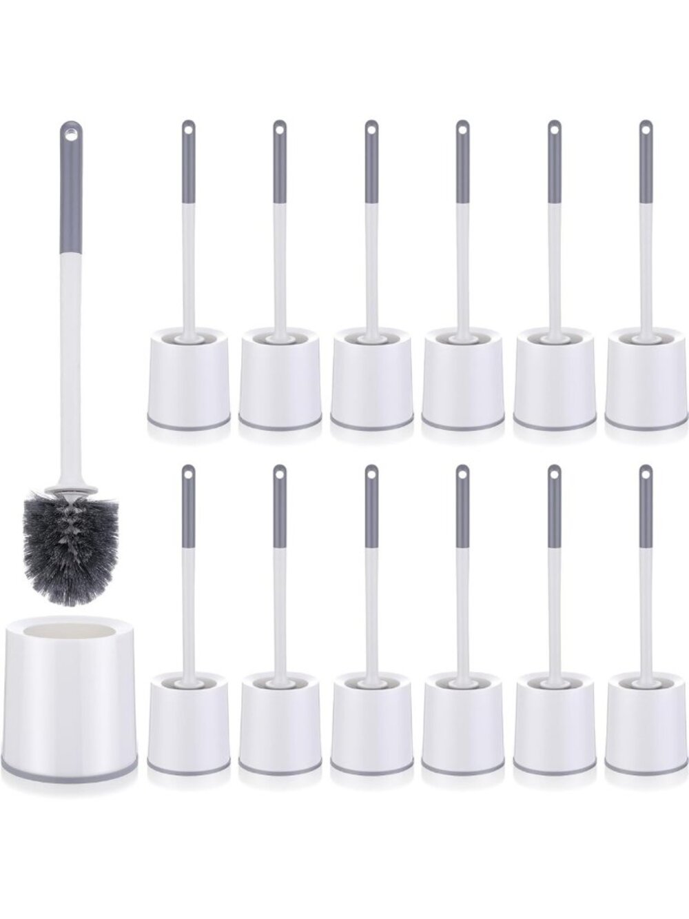 12 Pack 18.12 Inch Toilet Brush Set with Holder for Bathroom Cleaning Essentials